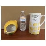 Lemon Pitcher and Lemon Sponge Holder