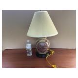 Vintage Asian Chinese Ceramic Pink Red Lamp With