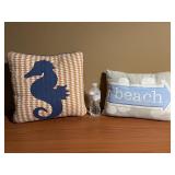 2 Beach Themed Pillows