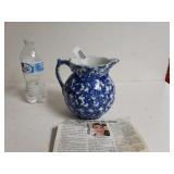 Vintage Flow Blue China Pitcher