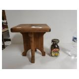 Small Plant Stand And Antique Bank Fill Of Wheat