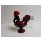 Amberina Rooster Candy Dish