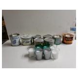 Decorative Oyster And Crab Cans Along With John