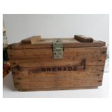 Vintage Wooden Ammo Grenade Box