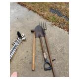 Pitch Fork Shovel And Sledgehammer