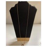 Ladies Long Gold Tone Necklace w/ Gold Heart