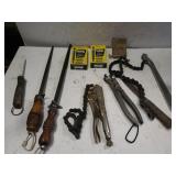 Plain Vise Grips, Knife Sharpener Listo Pens And