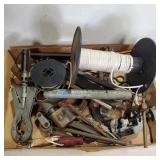 Assortment Of Hand Tools And Rope