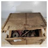 V Wooden Box With Contents