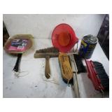 Funnels ,screws, Eureka Car Duster. Scrub Brush