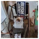 Double Clamps Signs And More On Metal Cart