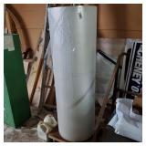 Large Roll Of Plastic On Rolling Cart And 2 Jugs