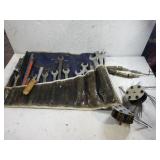 Paint Strippers. Assorted Wrenches And Saw Blades