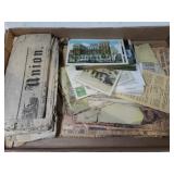 1866 Denton Newspapers And Vintage Postcards