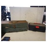 Vintage Metal Toolbox, And Plastic Toolbox With