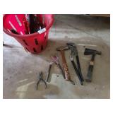 Basket Of Assorted Tools To Include Hammers M,