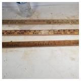 3 Wooden Yardsticks