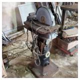 Vintage Grinding Wheel On Stand