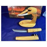 Japanese Tanto With Wood Sheath & Stand