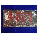 1938 Delaware License Plate