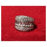 Ladies Silver Ring With Amethyst Center .925