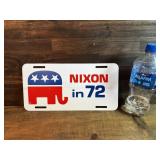 Vintage Nixon Metal Campaign License Plate
