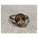 Pear Shaped Silver Ring Size 8 .925