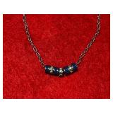 Ladies Silver Tone Beaded Necklace