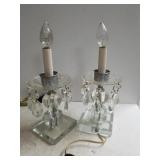Pair Of Clear Glass Table Lamps