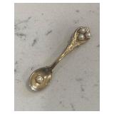 Vintage Gold Tone Spoon w/Pearls Brooch