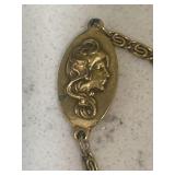 Victorian Gold Figural Necklace w/Woman Bust