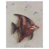 Unusual Vintage Angelfish Brooch Gold Tone