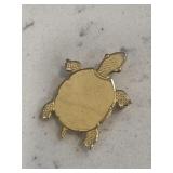 Vintage Gold Toned TURTLE Brooch Pendant