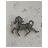 Vintage Silver Tone Prancing Horse Pendant