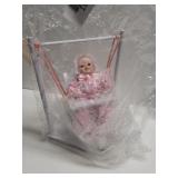 Seymour Mann Porcelain Baby In Swing Doll