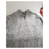 Simply Southern Sz L Sherpa Like Grey Pullover