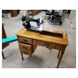 Antique Admiral Sewing Machine And Table