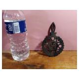 Vintage Cast Iron Trivet with Propeller Center