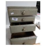 Wood 4 Drawer Tabletop Storage Unit