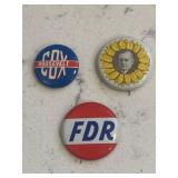 Roosevelt FDR Campaign Buttons Lot