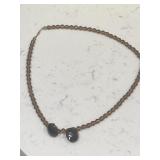 Vintage Amber Colored Faceted Necklace & Earrings