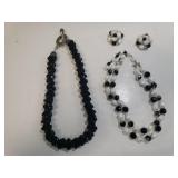 Black Glass Crystal Necklaces