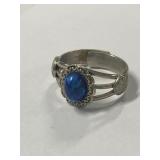 Vintage Blue Lapis Silver Tone Ring