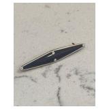 Vintage Cobalt Blue Gold Filled Bar Brooch