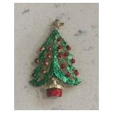 Vintage Christmas Tree Brooch 1960