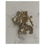 Vintage Cartoon Tiger Gold Tone Brooch