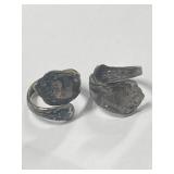 Vintage Silver Spoon Rings Lot