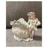 Antique Halsey Style Bisque Figural Planter