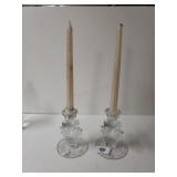 Vintage Depression Glass Candlesticks