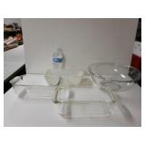 Pyrex Mixing Bowl And Leaf Dishes